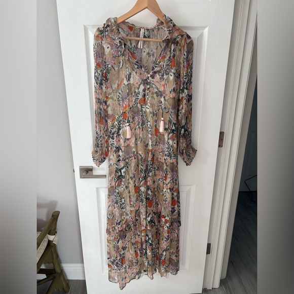 Anthropologie Marais Tiered Floral Chiffon in Owl Print size Small - Picture 16 of 16